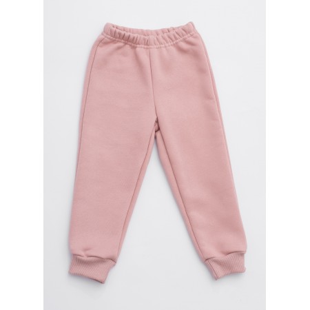 Дитячі спортивні штани джогери утеплені Пудровий